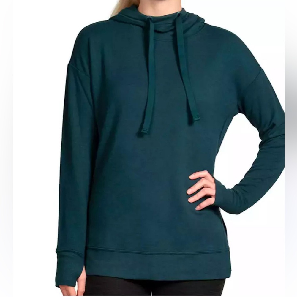 Active Life Women's Soft Modal Pullover Tunic Hoodie W Side Slits & Thumbholes L